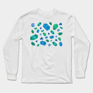 Blue gemstones pattern Long Sleeve T-Shirt